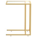 vidaXL Masă laterală de calculator, 50x35x65 cm, sticlă transparentă vidaXL Masă laterală de calculator, 50x35x65 cm, sticlă transparentă