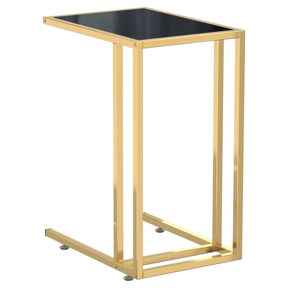 vidaXL Masă laterală calculator negru 50x35x65 cm sticlă transparentă