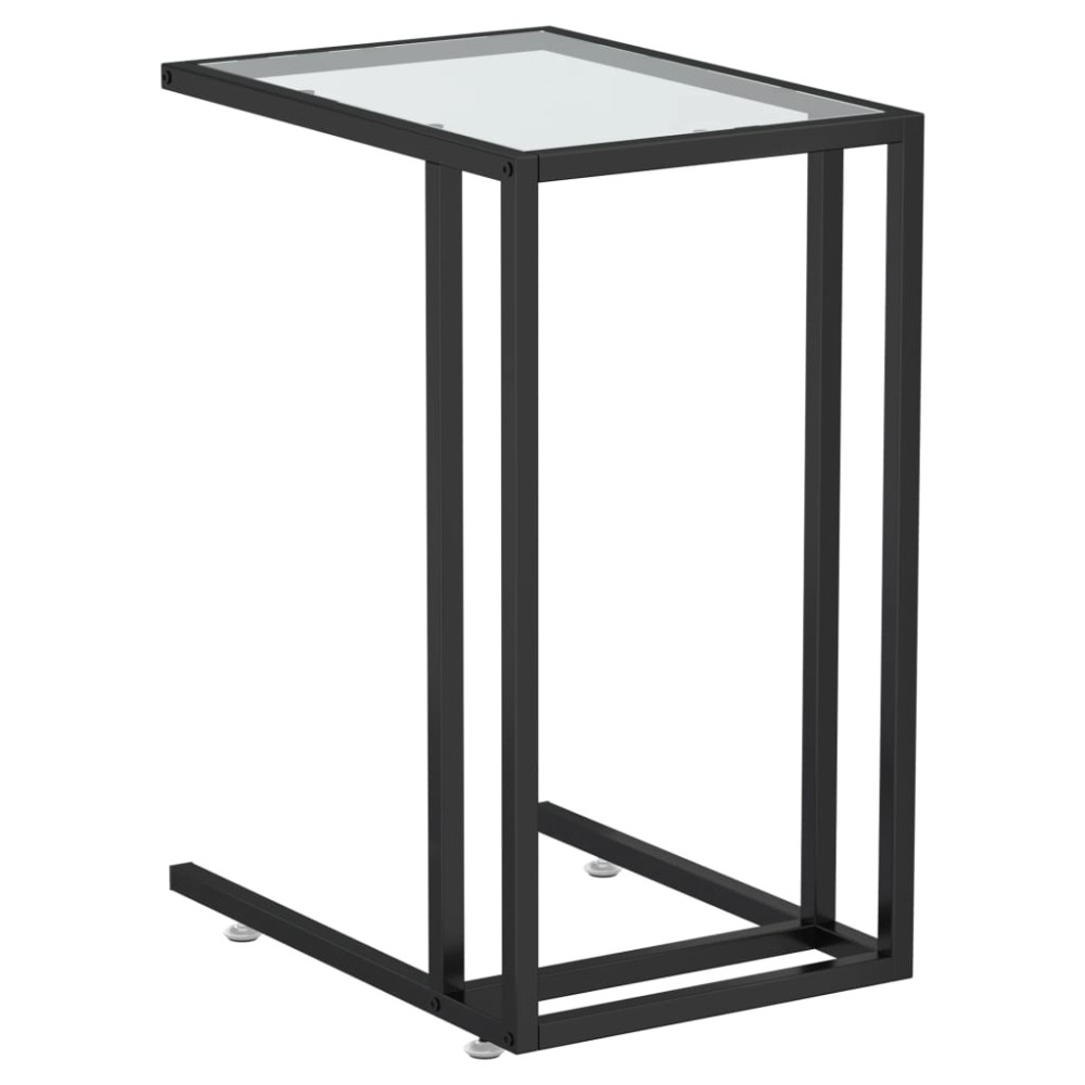 vidaXL Masă laterală de calculator, transparent, 50x35x65 cm, sticlă