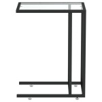 vidaXL Masă laterală de calculator, transparent, 50x35x65 cm, sticlă vidaXL Masă laterală de calculator, transparent, 50x35x65 cm, sticlă