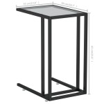 vidaXL Masă laterală de calculator, transparent, 50x35x65 cm, sticlă vidaXL Masă laterală de calculator, transparent, 50x35x65 cm, sticlă