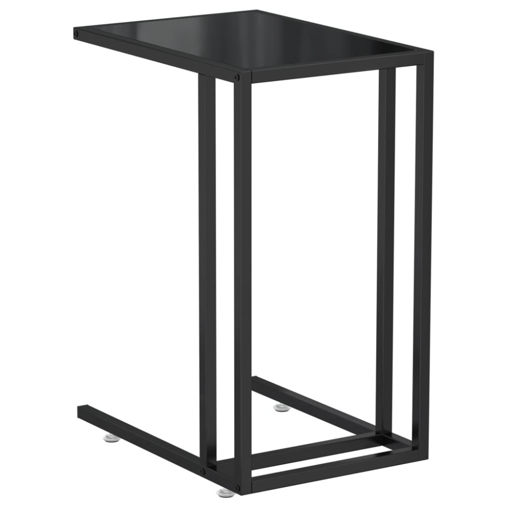 vidaXL Masă laterală de calculator negru 50x35x65 cm sticlă securizată