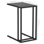 vidaXL Masă laterală de calculator negru marmură 50x35x65 cm sticlă vidaXL Masă laterală de calculator negru marmură 50x35x65 cm sticlă