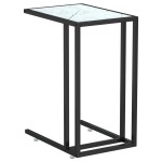 vidaXL Masă laterală de calculator, alb marmură, 50x35x65 cm, sticlă vidaXL Masă laterală de calculator, alb marmură, 50x35x65 cm, sticlă