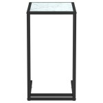 vidaXL Masă laterală de calculator, alb marmură, 50x35x65 cm, sticlă vidaXL Masă laterală de calculator, alb marmură, 50x35x65 cm, sticlă