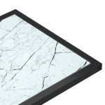 vidaXL Masă laterală de calculator, alb marmură, 50x35x65 cm, sticlă vidaXL Masă laterală de calculator, alb marmură, 50x35x65 cm, sticlă
