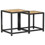 vidaXL Mese de ceai, 2 buc., negru și galben, MDF vidaXL Mese de ceai, 2 buc., negru și galben, MDF