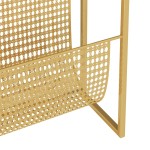 vidaXL Raft de reviste, auriu, 35x15x45 cm, oțel vidaXL Raft de reviste, auriu, 35x15x45 cm, oțel