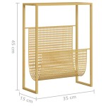 vidaXL Raft de reviste, auriu, 35x15x45 cm, oțel vidaXL Raft de reviste, auriu, 35x15x45 cm, oțel