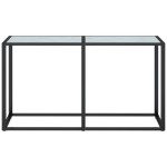 vidaXL Masă consolă, marmură albă, 140x35x75,5 cm, sticlă securizată