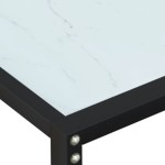 vidaXL Masă consolă, marmură albă, 140x35x75,5 cm, sticlă securizată
