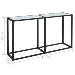 vidaXL Masă consolă, marmură albă, 140x35x75,5 cm, sticlă securizată