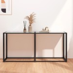 vidaXL Masă consolă, alb marmură, 160x35x75,5 cm, sticlă securizată vidaXL Masă consolă, alb marmură, 160x35x75,5 cm, sticlă securizată
