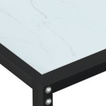 vidaXL Masă consolă, alb marmură, 160x35x75,5 cm, sticlă securizată vidaXL Masă consolă, alb marmură, 160x35x75,5 cm, sticlă securizată