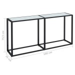 vidaXL Masă consolă, alb marmură, 160x35x75,5 cm, sticlă securizată vidaXL Masă consolă, alb marmură, 160x35x75,5 cm, sticlă securizată