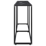 vidaXL Masă consolă, negru marmură, 160x35x75,5 cm, sticlă securizată