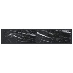 vidaXL Masă consolă, negru marmură, 160x35x75,5 cm, sticlă securizată