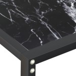 vidaXL Masă consolă, negru marmură, 160x35x75,5 cm, sticlă securizată