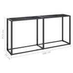 vidaXL Masă consolă, negru marmură, 160x35x75,5 cm, sticlă securizată