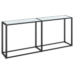 vidaXL Masă consolă, alb marmură, 180x35x75,5 cm, sticlă securizată vidaXL Masă consolă, alb marmură, 180x35x75,5 cm, sticlă securizată