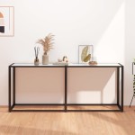 vidaXL Masă consolă, alb marmură, 180x35x75,5 cm, sticlă securizată vidaXL Masă consolă, alb marmură, 180x35x75,5 cm, sticlă securizată