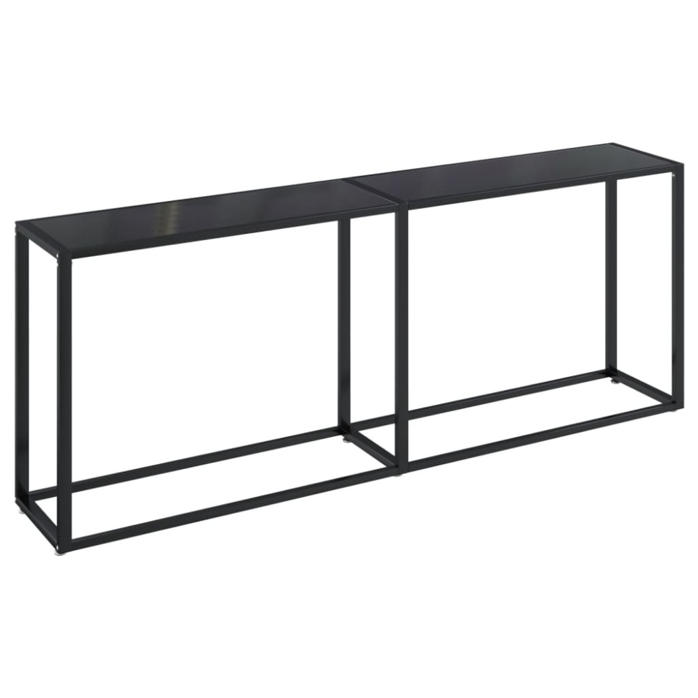 vidaXL Masă consolă, negru, 200x35x75,5 cm, sticlă securizată