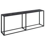 vidaXL Masă consolă, negru, 200x35x75,5 cm, sticlă securizată