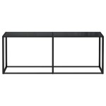 vidaXL Masă consolă, negru, 200x35x75,5 cm, sticlă securizată