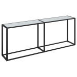 vidaXL Masă consolă, alb marmură, 200x35x75,5 cm, sticlă securizată vidaXL Masă consolă, alb marmură, 200x35x75,5 cm, sticlă securizată
