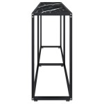 vidaXL Masă consolă, negru marmură, 200x35x75,5 cm, sticlă securizată