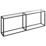 vidaXL Masă consolă, transparent, 220x35x75,5 cm, sticlă securizată vidaXL Masă consolă, transparent, 220x35x75,5 cm, sticlă securizată