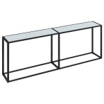 vidaXL Masă consolă, alb marmură, 220x35x75,5 cm, sticlă securizată vidaXL Masă consolă, alb marmură, 220x35x75,5 cm, sticlă securizată