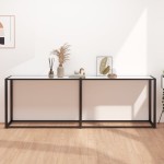 vidaXL Masă consolă, alb marmură, 220x35x75,5 cm, sticlă securizată vidaXL Masă consolă, alb marmură, 220x35x75,5 cm, sticlă securizată