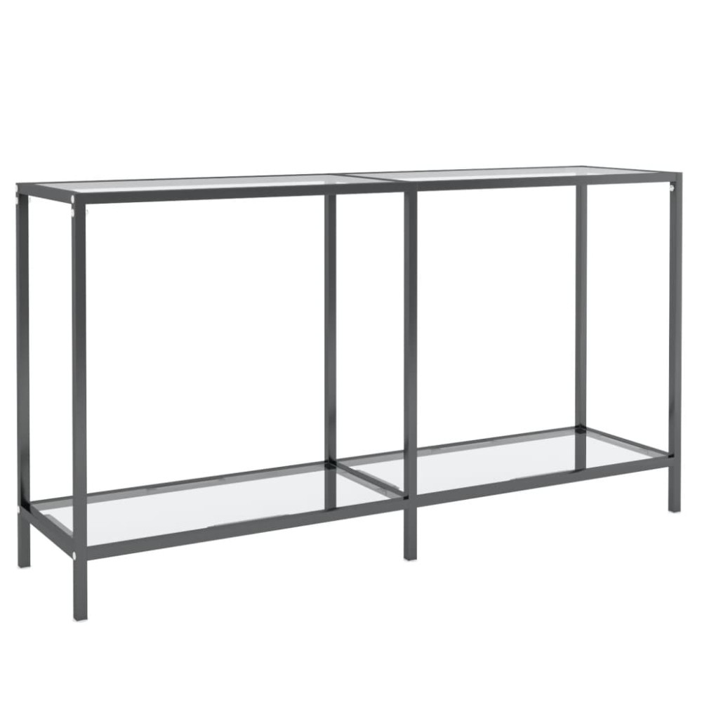 vidaXL Masă consolă, transparent, 140x35x75,5 cm, sticlă securizată