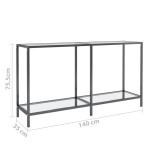 vidaXL Masă consolă, transparent, 140x35x75,5 cm, sticlă securizată