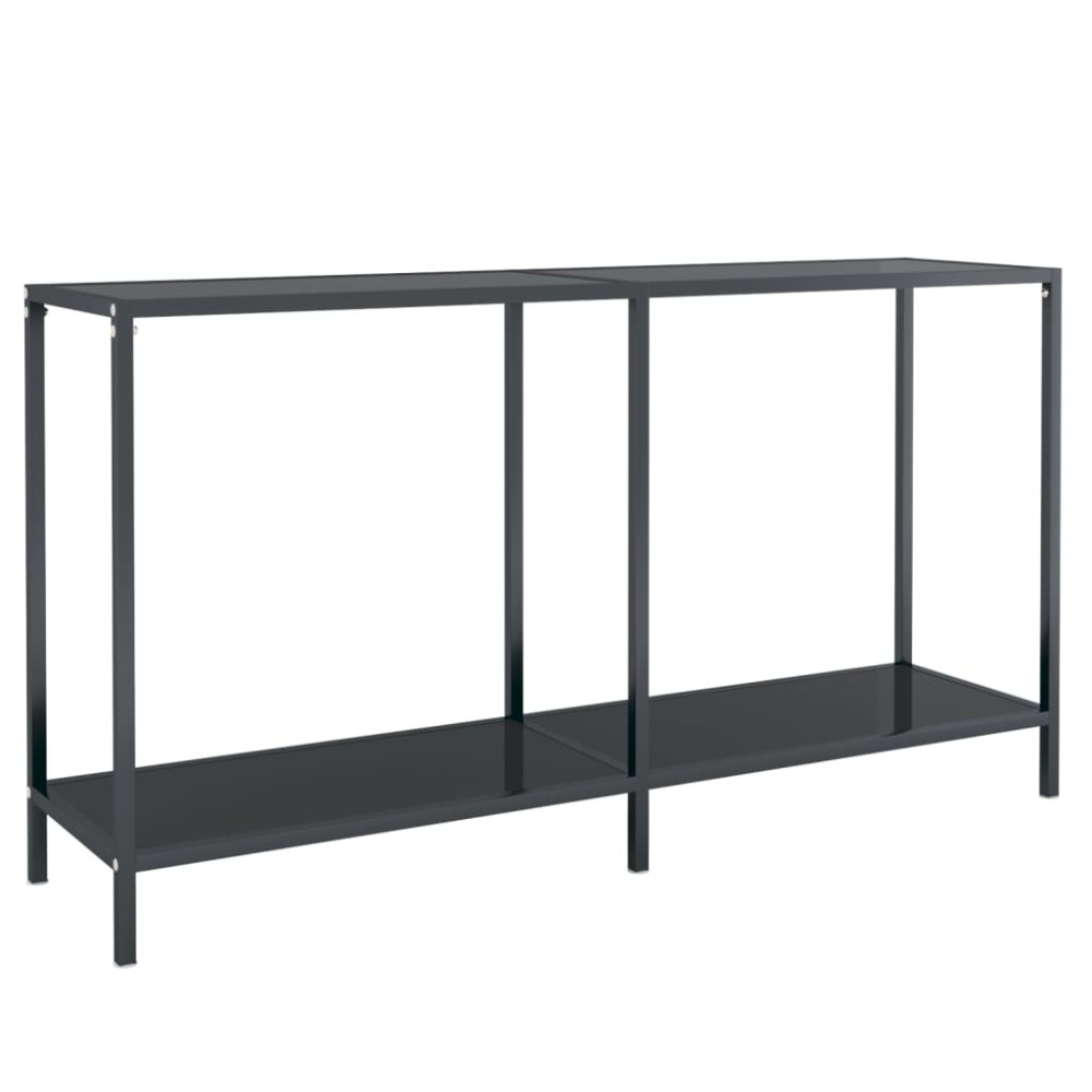 vidaXL Masă consolă, negru, 140x35x75,5 cm, sticlă securizată