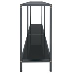 vidaXL Masă consolă, negru, 140x35x75,5 cm, sticlă securizată