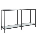 vidaXL Masă consolă, alb, 140x35x75,5 cm, sticlă securizată