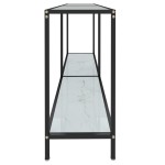 vidaXL Masă consolă, alb, 140x35x75,5 cm, sticlă securizată