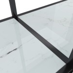 vidaXL Masă consolă, alb, 140x35x75,5 cm, sticlă securizată
