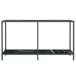 vidaXL Masă consolă, negru, 140x35x75,5 cm, sticlă securizată