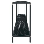 vidaXL Masă consolă, negru, 140x35x75,5 cm, sticlă securizată