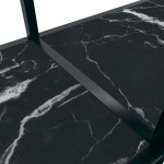 vidaXL Masă consolă, negru, 140x35x75,5 cm, sticlă securizată