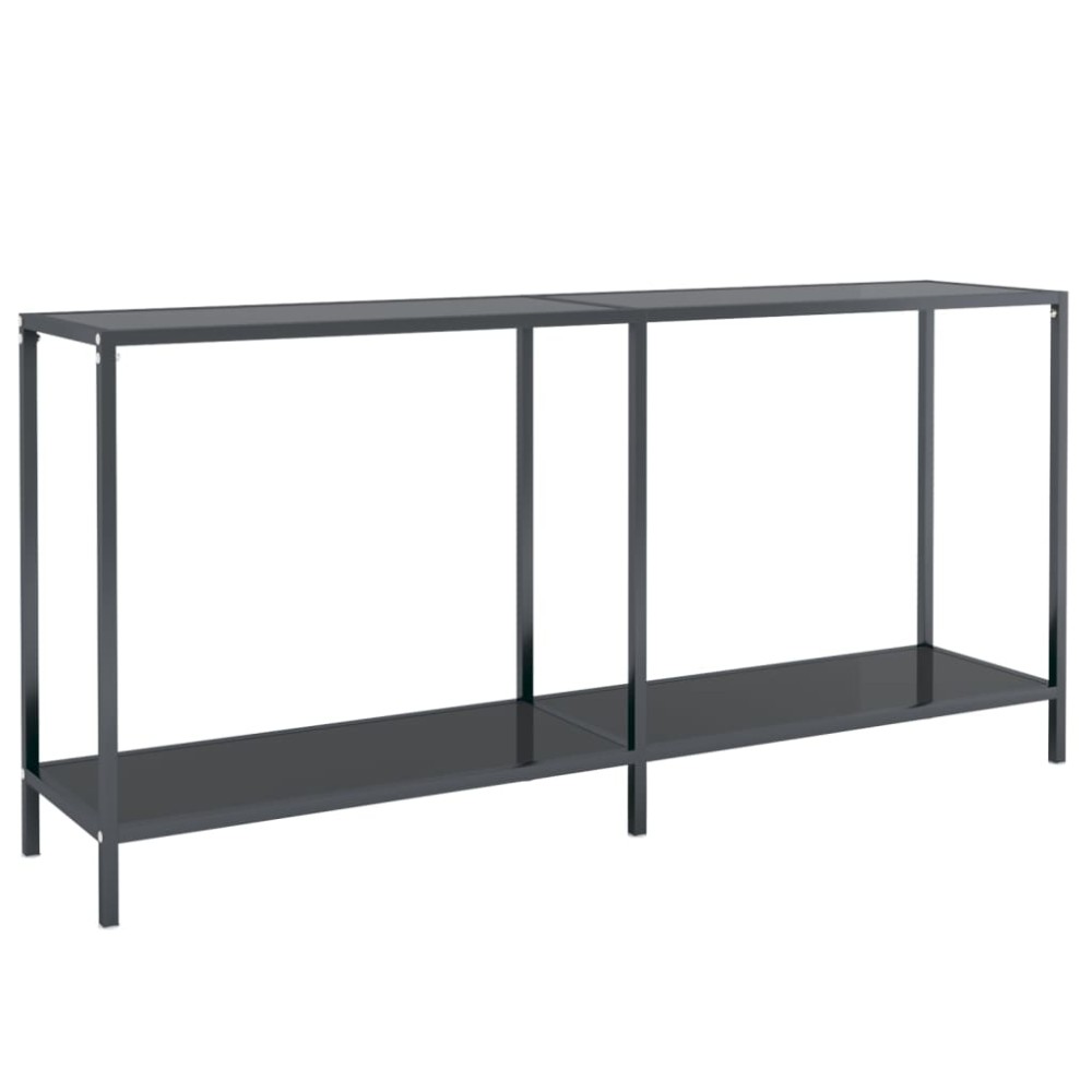 vidaXL Masă consolă,negru, 160x35x75,5 cm, sticlă securizată
