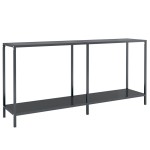 vidaXL Masă consolă,negru, 160x35x75,5 cm, sticlă securizată vidaXL Masă consolă,negru, 160x35x75,5 cm, sticlă securizată