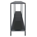 vidaXL Masă consolă,negru, 160x35x75,5 cm, sticlă securizată vidaXL Masă consolă,negru, 160x35x75,5 cm, sticlă securizată