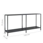 vidaXL Masă consolă,negru, 160x35x75,5 cm, sticlă securizată vidaXL Masă consolă,negru, 160x35x75,5 cm, sticlă securizată