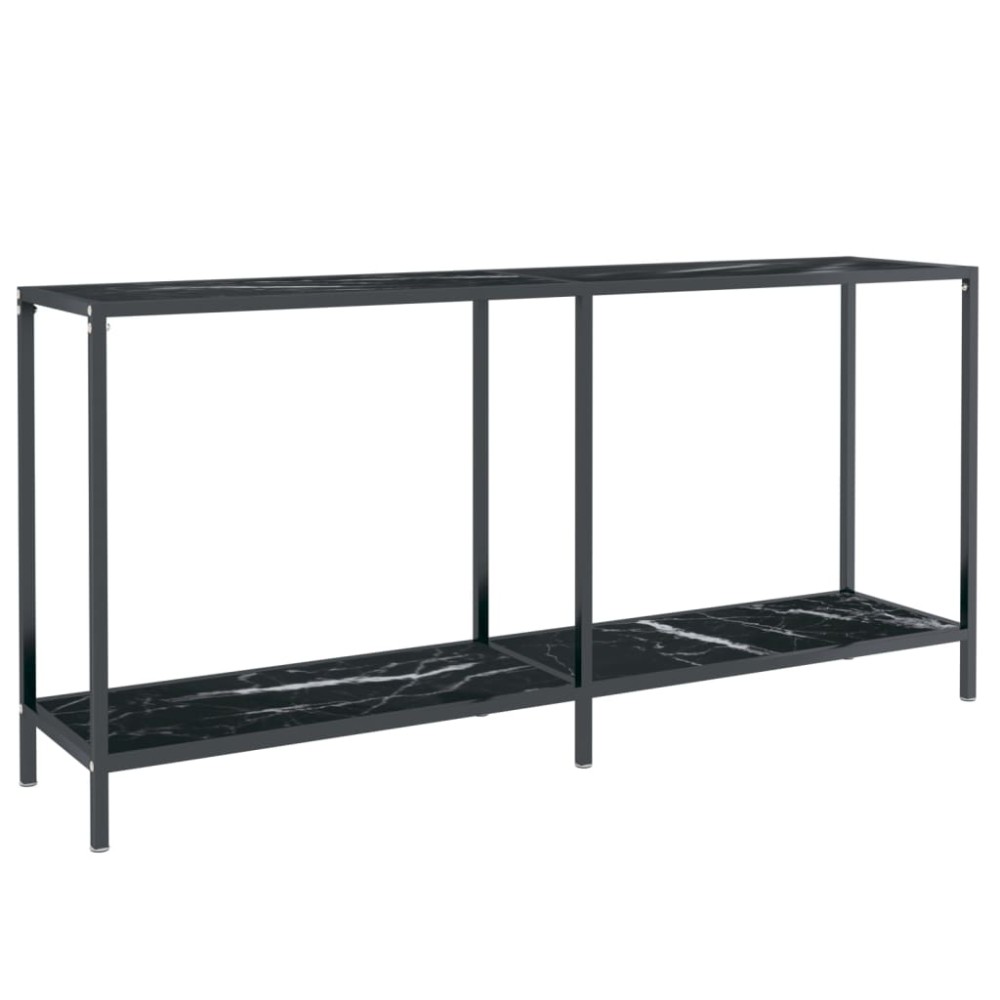 vidaXL Masă consolă,negru, 160x35x75,5 cm, sticlă securizată