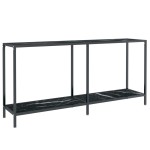 vidaXL Masă consolă,negru, 160x35x75,5 cm, sticlă securizată vidaXL Masă consolă,negru, 160x35x75,5 cm, sticlă securizată