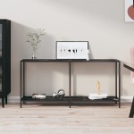 vidaXL Masă consolă,negru, 160x35x75,5 cm, sticlă securizată vidaXL Masă consolă,negru, 160x35x75,5 cm, sticlă securizată